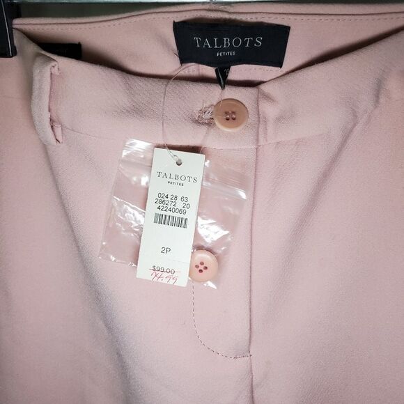 NWT Talbots Pants Women's Size 2P Pink Hampshire Ankle Classic Fit Cropped - Picture 6 of 6